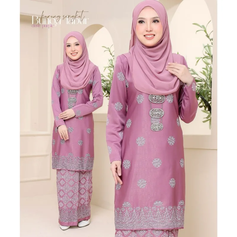 Set Family Songket Tabur In DUSTY PURPLE I Kurung Moden I Ayah Anak I Ibu I Moden I Set Family By Moff2u thumbnail 4