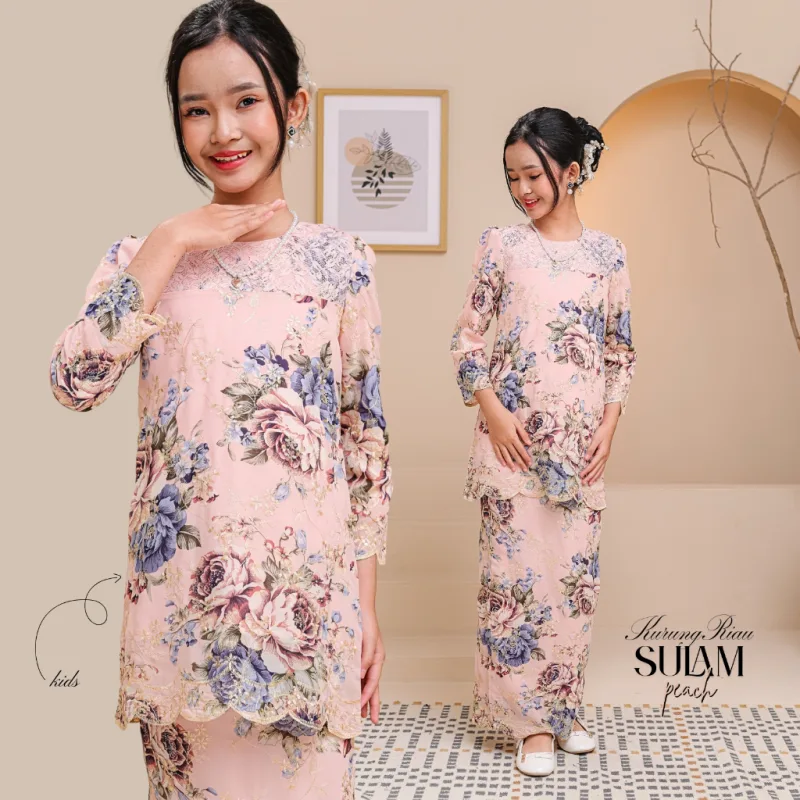 Set Family Kurung Moden Riau Sulam IN PEACH by Moff2U thumbnail 4