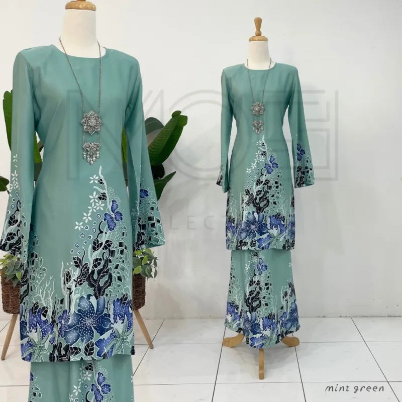 Kurung Batik Seri Dahlia IN 6 Colour BY MOFF2U I Batik Malaysia I Kurung Moden I New Design thumbnail 2