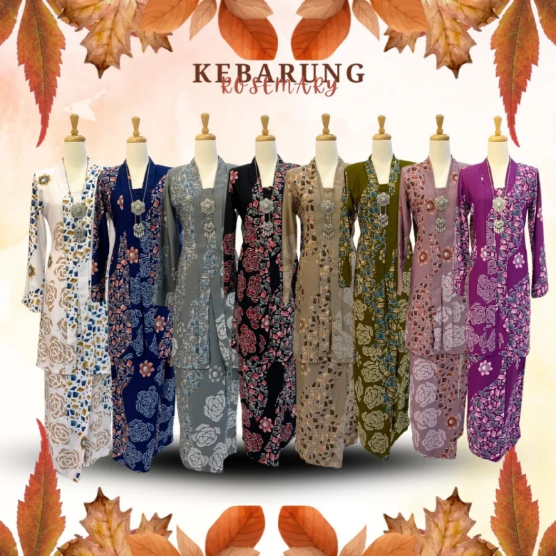 Kebarung batik Rosemary In 8 colour by moff2u