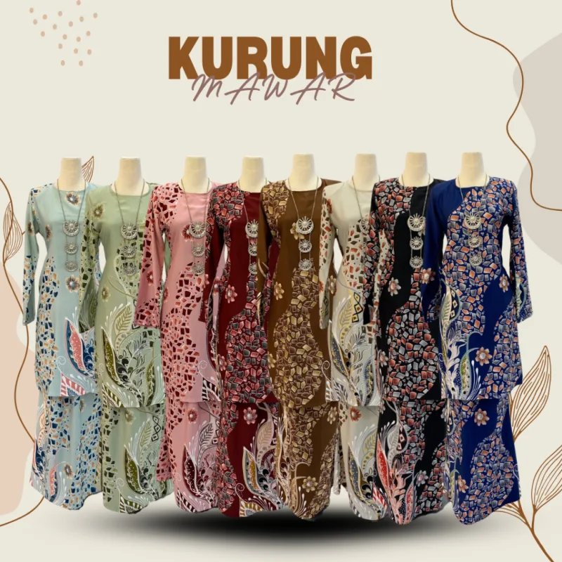 New Design !! Kurung Batik Mawwar in 8 colour by Moff2U