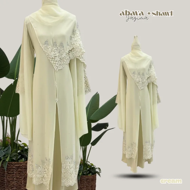 NEW ARRIVAL ABAYA JAZIMA PLUS SIZE WITH SHAWL IN 11 COLOUR thumbnail 2
