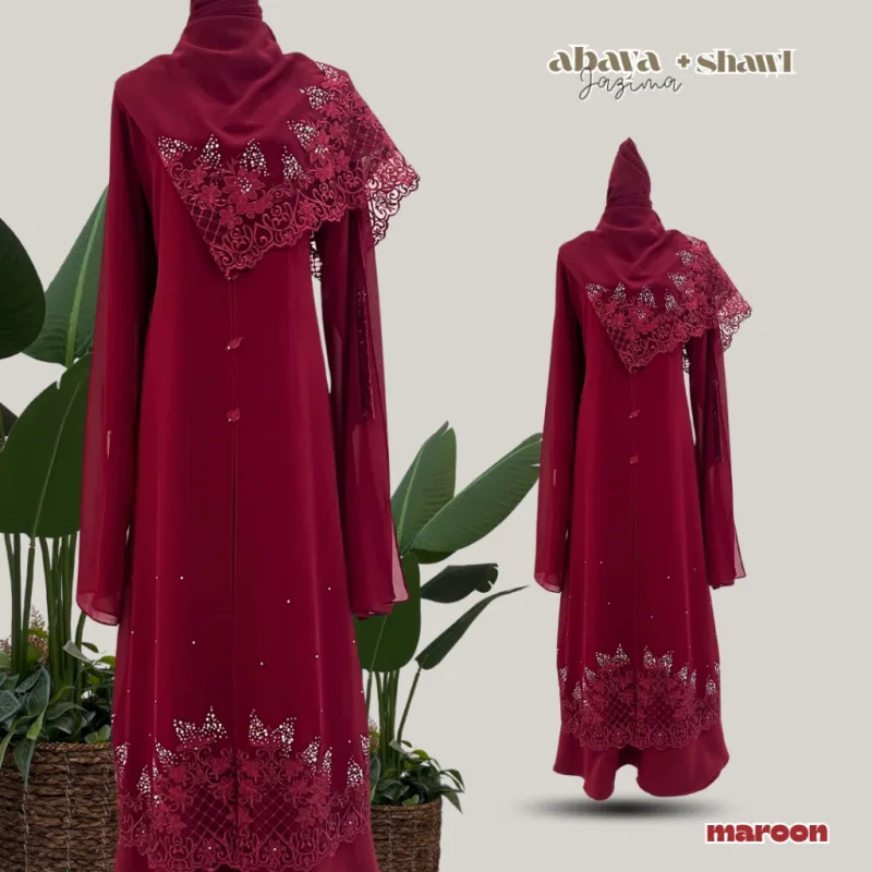 NEW ARRIVAL ABAYA JAZIMA PLUS SIZE WITH SHAWL IN 11 COLOUR thumbnail 5