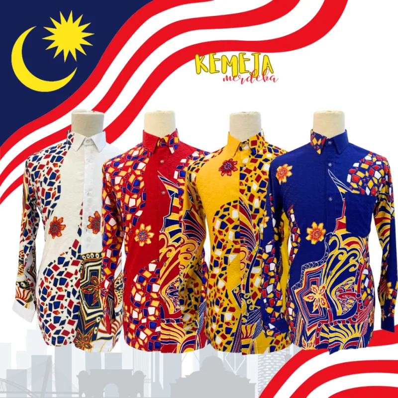 NEW DESIGN FOR MERDEKA !! KEMEJA BATIK MERDEKA IN 3 COLOUR BY MOFF