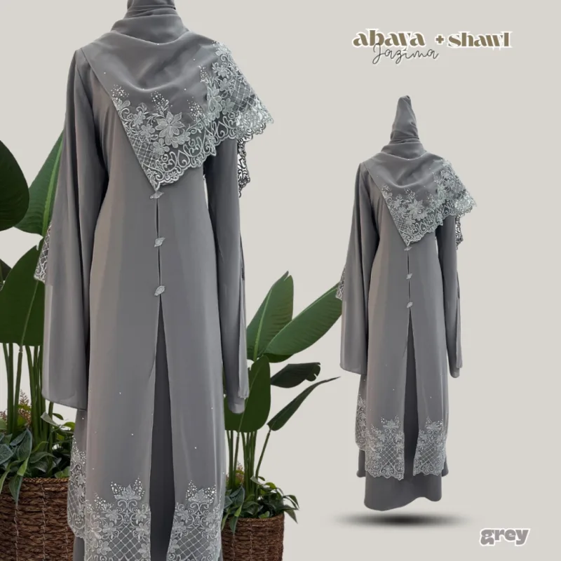 NEW ARRIVAL ABAYA JAZIMA WITH SHAWL IN 11 COLOUR thumbnail 3