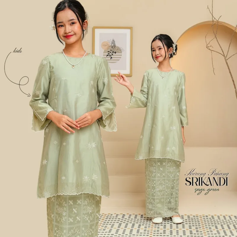 Set Family Kurung Moden Riau Srikandi IN Sage Green By Moff2U thumbnail 3
