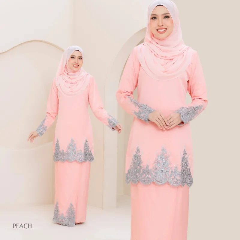 Set Family KURUNG MODEN DAMARA IN PEACH I KURUNG Moden I Ayah Anak I Ibu I Moden I Set Family By Moff2u thumbnail 2