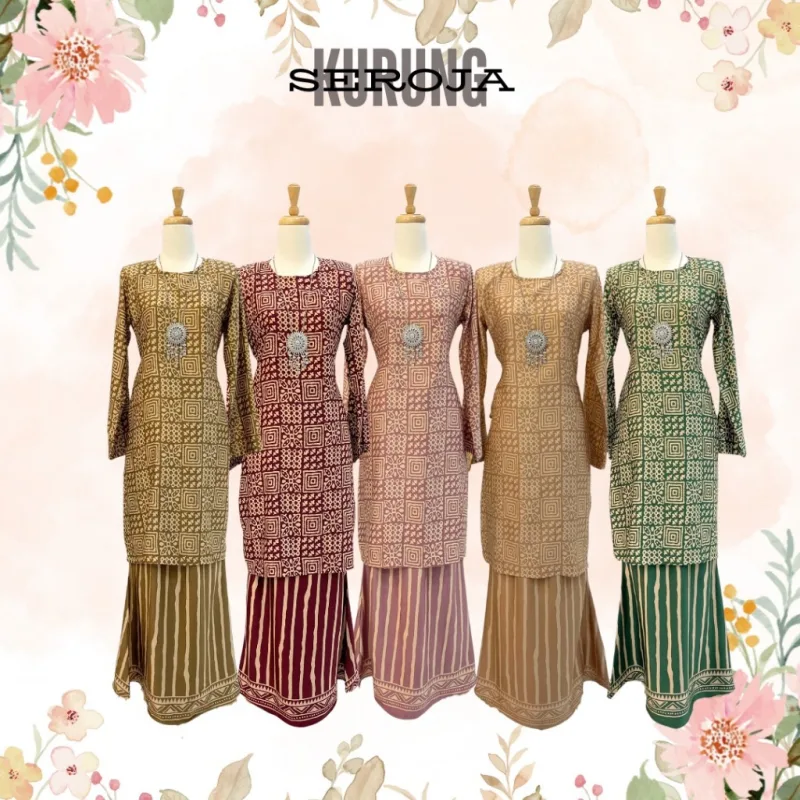 NEW DESIGN !! Kurung Moden Batik Seroja IN 5 Colour by MOFF2u