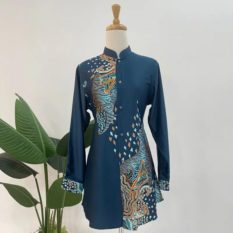 NEW COLLECTION | KEMEJA BATIK WANITA CORAK AKSARA | BATIK MALAYSIA thumbnail 4