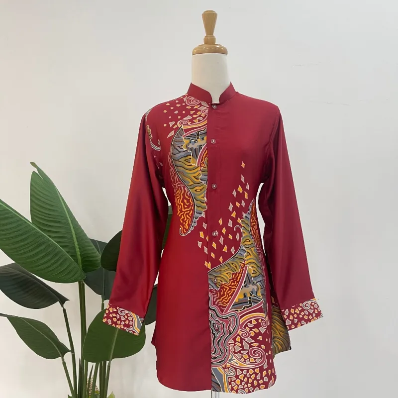 NEW COLLECTION | KEMEJA BATIK WANITA CORAK AKSARA | BATIK MALAYSIA thumbnail 5