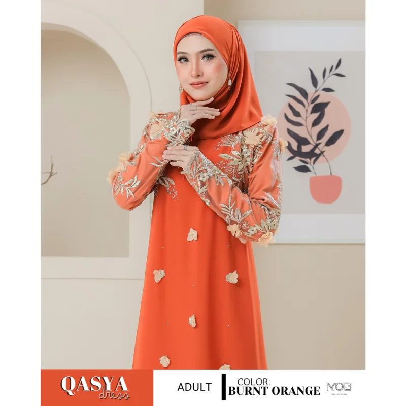 SET NIKAH DRESS QASYA 7 ITEM IN BURNT ORANGE I NIKAH I TUNANG I SANDING I DINNER BY MOFF COLLECTION thumbnail 3