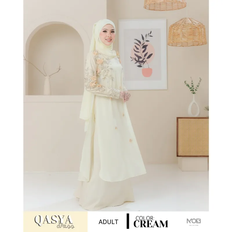 SET NIKAH DRESS QASYA 7 ITEM IN CREAM I NIKAH I TUNANG I SANDING I DINNER BY MOFF COLLECTION thumbnail 2