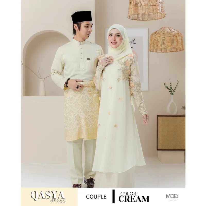 SET NIKAH DRESS QASYA 7 ITEM IN CREAM I NIKAH I TUNANG I SANDING I DINNER BY MOFF COLLECTION