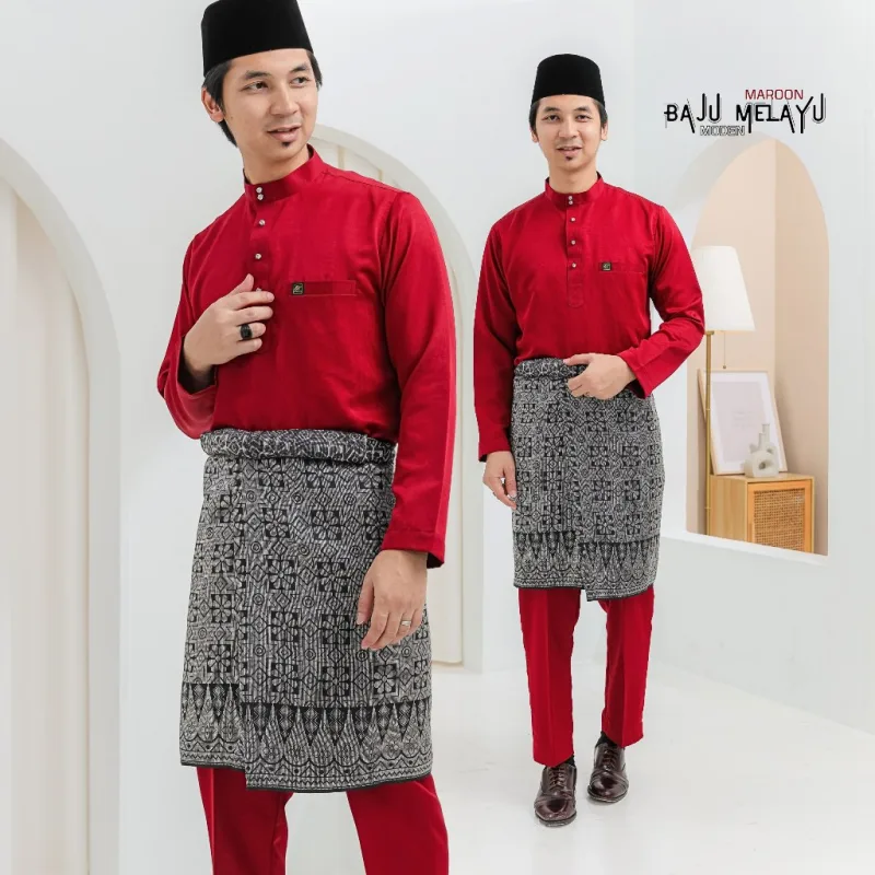 SET NIKAH DRESS QASYA 7 ITEM IN MAROON I NIKAH I TUNANG I SANDING I DINNER BY MOFF COLLECTION thumbnail 4