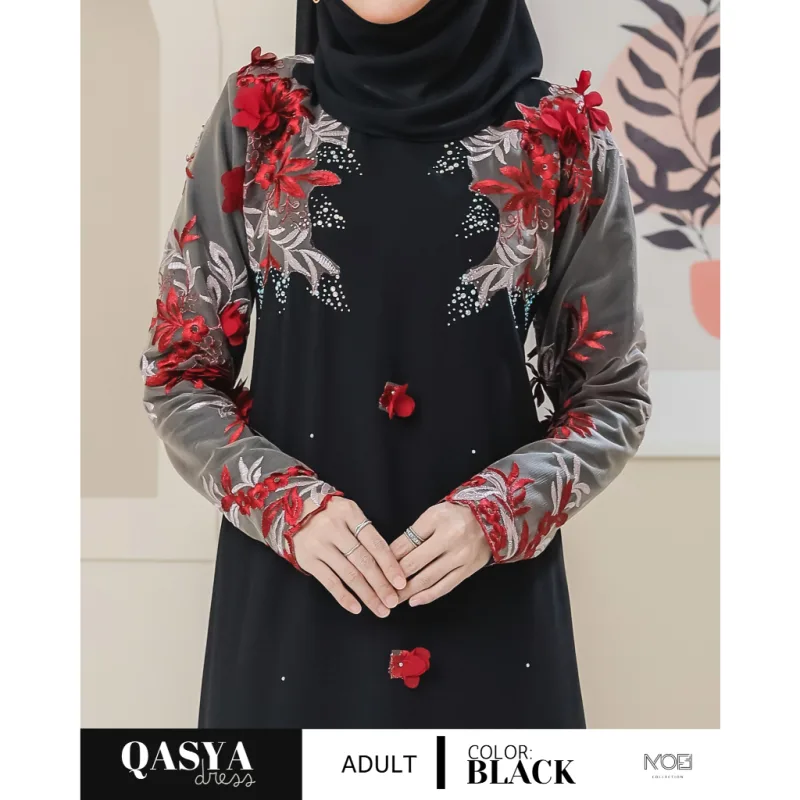 SET NIKAH DRESS QASYA 7 ITEM IN BLACK I NIKAH I TUNANG I SANDING I DINNER BY MOFF COLLECTION thumbnail 2