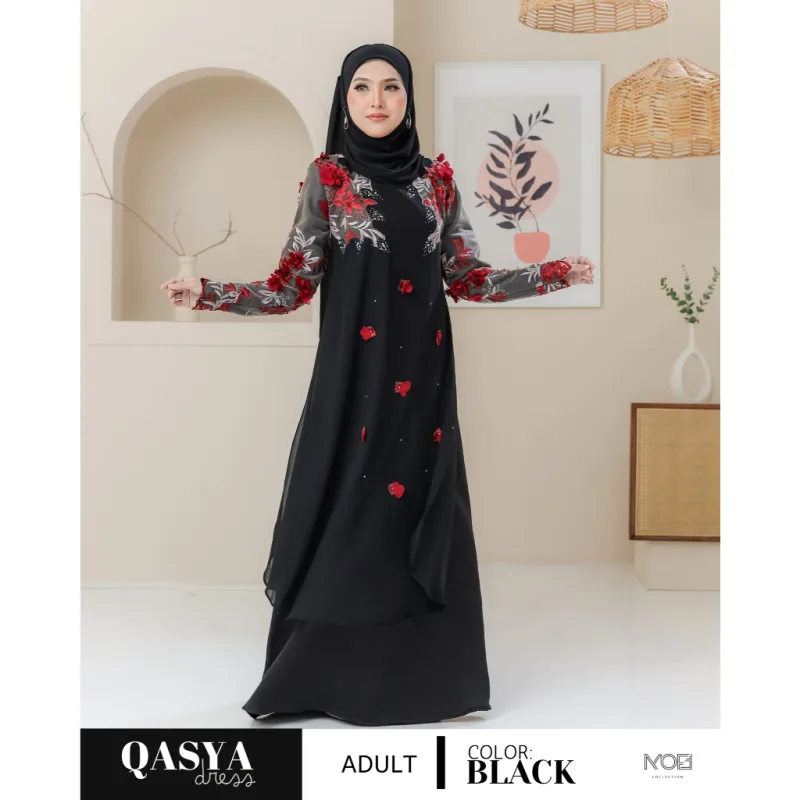 SET NIKAH DRESS QASYA 7 ITEM IN BLACK I NIKAH I TUNANG I SANDING I DINNER BY MOFF COLLECTION thumbnail 4