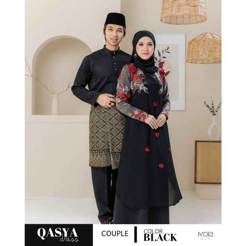 SET NIKAH DRESS QASYA 7 ITEM IN BLACK I NIKAH I TUNANG I SANDING I DINNER BY MOFF COLLECTION