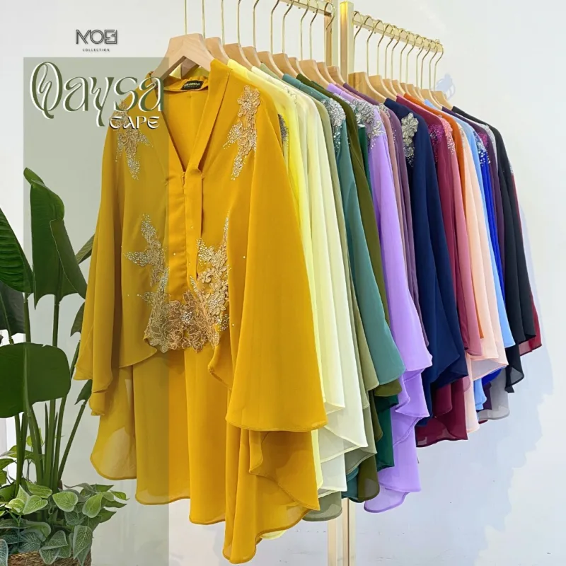NEW DESIGN !!! CAPE QAYSA IN 21 COLOUR I NIKAH I SANDING I TUNANG I KENDURI I EVENT BY MOFF COLLECTION