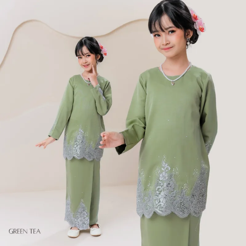 Set Family KURUNG MODEN DAMARA IN SAGE GREEN I KURUNG Moden I Ayah Anak I Ibu I Moden I Set Family By Moff2u thumbnail 2