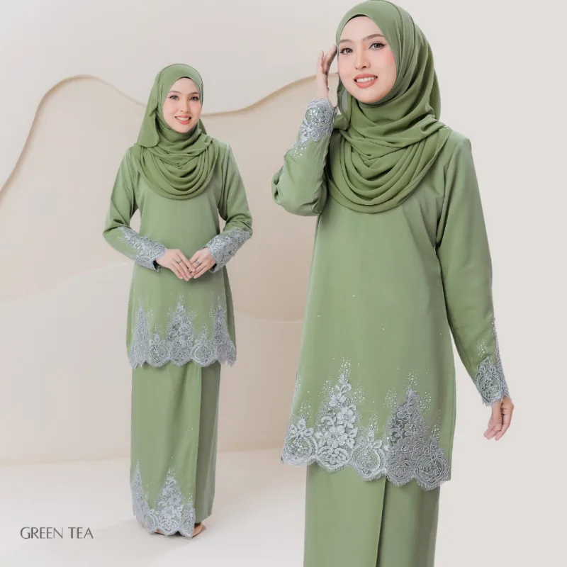 Set Family KURUNG MODEN DAMARA IN SAGE GREEN I KURUNG Moden I Ayah Anak I Ibu I Moden I Set Family By Moff2u thumbnail 3