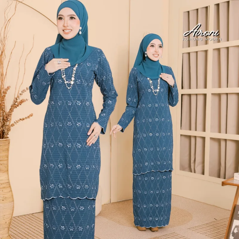 NEW ARRIVAL I KURUNG MODEN AIRONI DEWASA I CORAK SULAM IN 6 COLOUR thumbnail 2