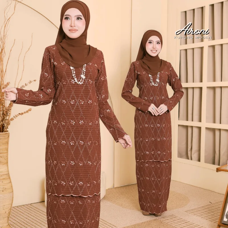 NEW ARRIVAL I KURUNG MODEN AIRONI DEWASA I CORAK SULAM IN 6 COLOUR thumbnail 3