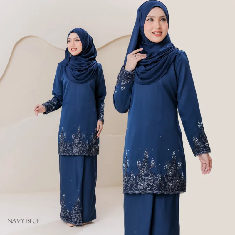 Set Family KURUNG MODEN DAMARA IN NAVY BLUE I KURUNG Moden I Ayah Anak I Ibu I Moden I Set Family By Moff2u thumbnail 2