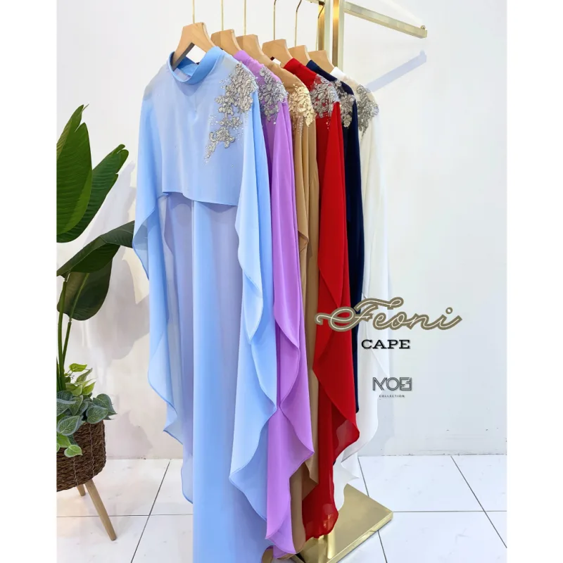 New Design !! Cape Feoni in 6 Colour I Nikah I Tunang I Kenduri I Dinner By Moff Collection