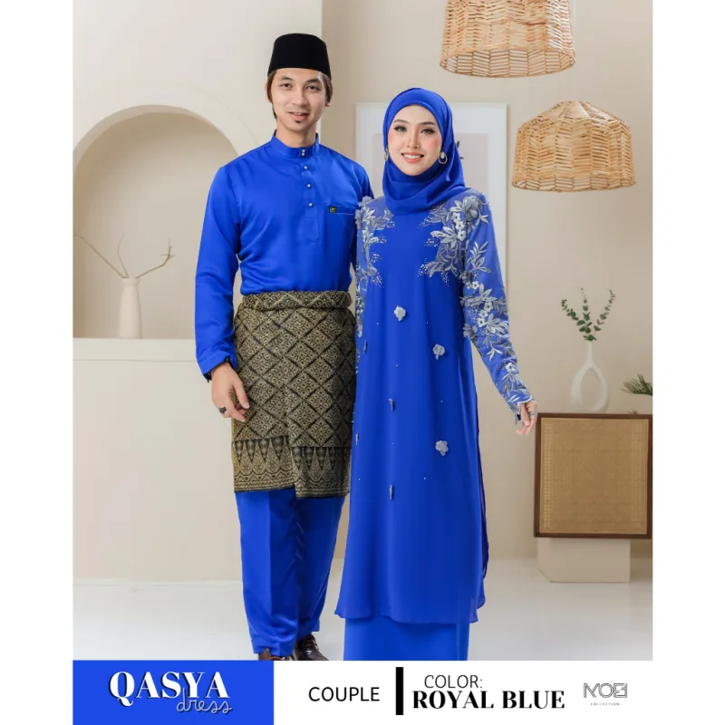 FULL SET NIKAH DRESS QASYA 7 ITEM IN ROYAL BLUE I NIKAH I TUNANG I SANDING I DINNER BY MOFF COLLECTION
