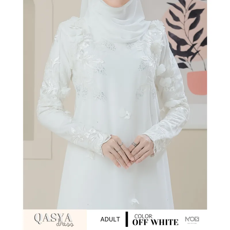 SET NIKAH DRESS QASYA 7 ITEM IN OFF WHITE I NIKAH I TUNANG I SANDING I DINNER BY MOFF COLLECTION thumbnail 3
