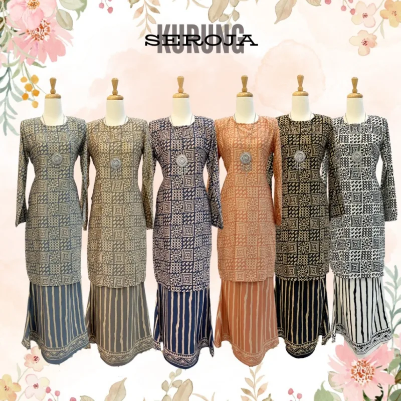 NEW DESIGN !! Kurung Moden Batik Seroja IN 6 Colour by MOFF2u