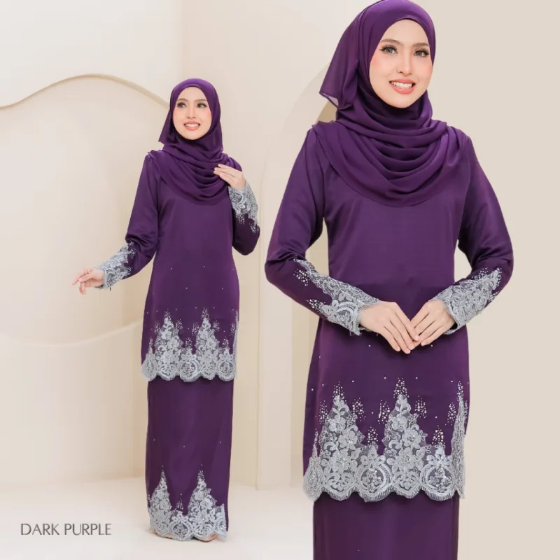 Set Family KURUNG MODEN DAMARA IN DARK PURPLE I KURUNG Moden I Ayah Anak I Ibu I Moden I Set Family By Moff2u thumbnail 3