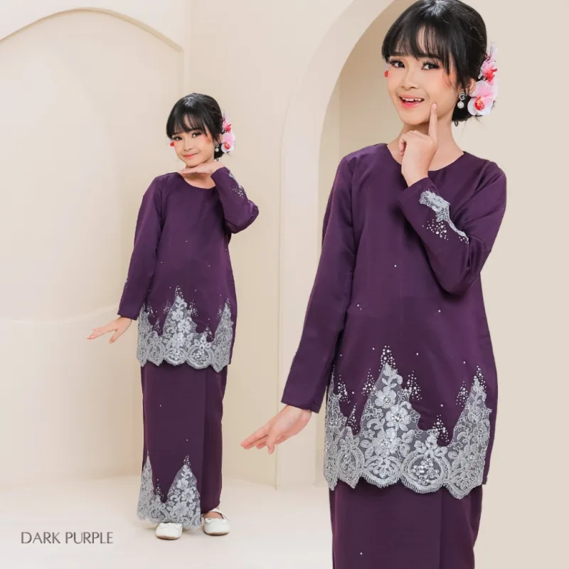 Set Family KURUNG MODEN DAMARA IN DARK PURPLE I KURUNG Moden I Ayah Anak I Ibu I Moden I Set Family By Moff2u thumbnail 5