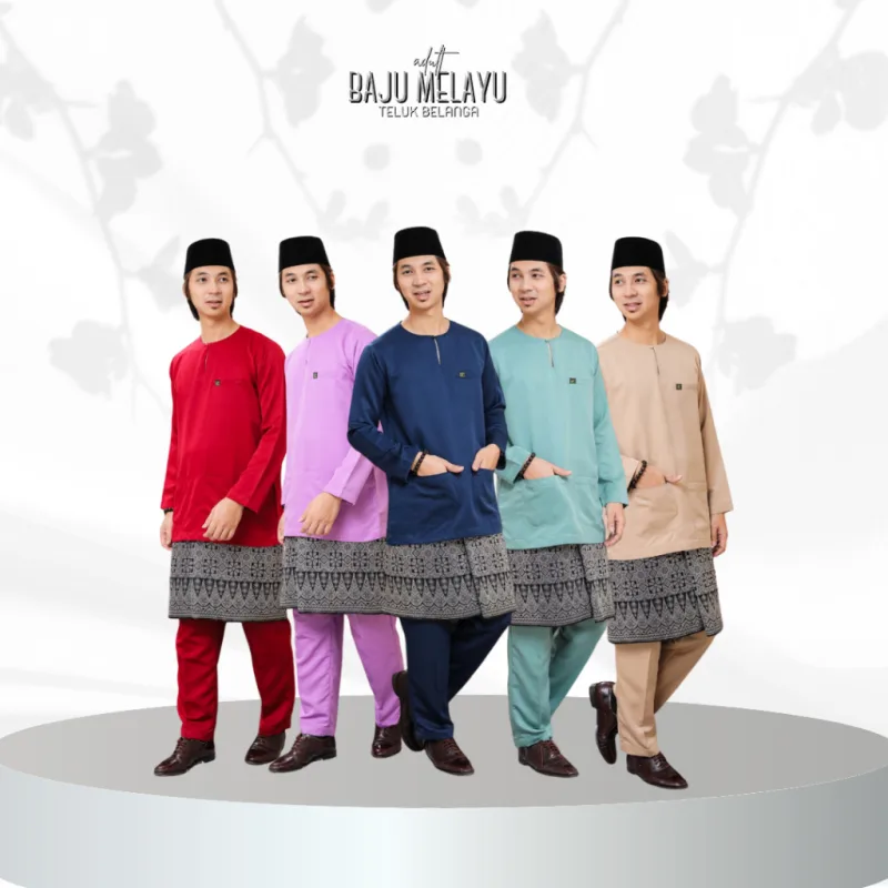 Baju Melayu Teluk Belanga Adult in 5 Colour By Moff2U I Teluk Belanga I Baju Melayu
