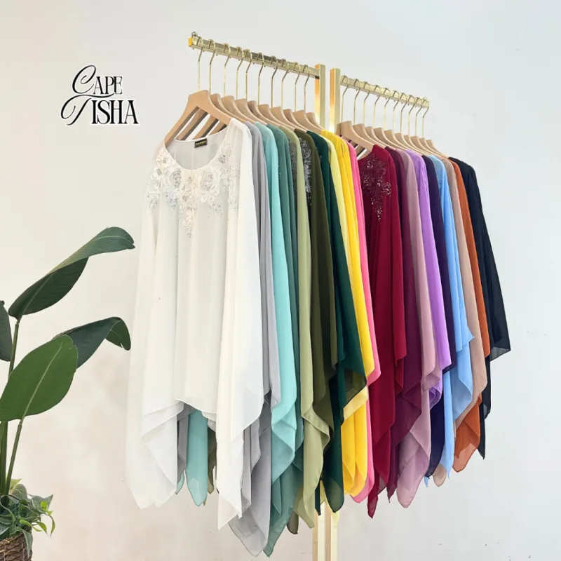 NEW ARRIVAL CAPE TISHA | IN 19 COLOUR | MATERIAL CHIFFON | OUTERWEAR