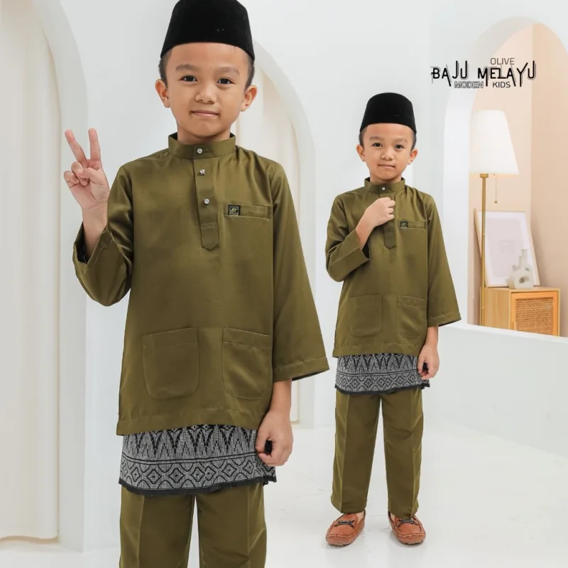 Set Family KURUNG MODEN DAMARA IN OLIVE GREEN I KURUNG Moden I Ayah Anak I Ibu I Moden I Set Family By Moff2u thumbnail 5