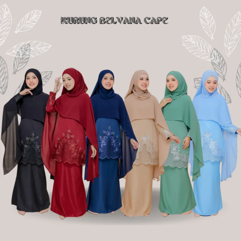 Kurung Moden Belvana Dewasa Cape in 6 Colour I Kurung Raya I Kurung Moden I Raya 2026 by Moff Collection