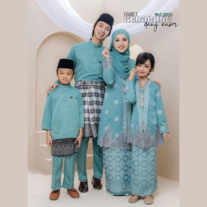 Set Family Kebarung Dang Anom In Pine Green I Set Family I Raya 2026 by Moff Collection