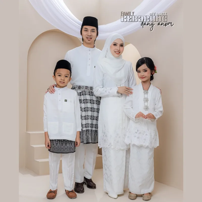 Set Family Kebarung Dang Anom In Offwhite I Set Family I Raya 2026 by Moff Collection