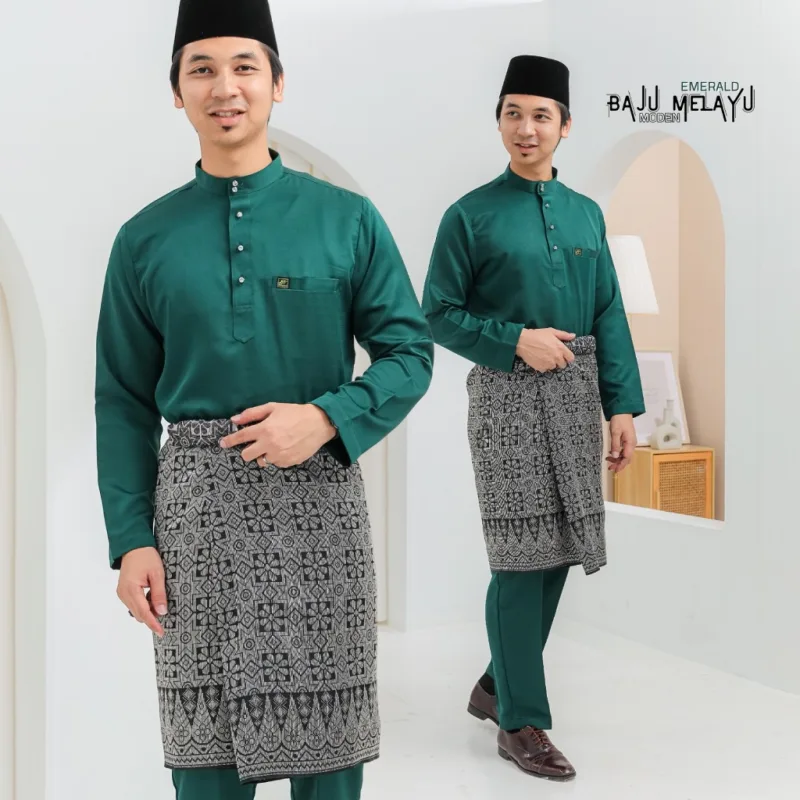Baju Melayu Moden + Sampin IN 12 COLOUR I Baju Melayu Moden I Raya 2024 By Moff Collection thumbnail 4
