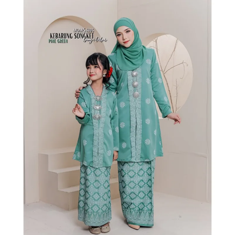 Set Family KEBARUNG IN PINE GREEN I KEBARUNG Moden I Ayah Anak I Ibu I Moden I Set Family By Moff2u thumbnail 3