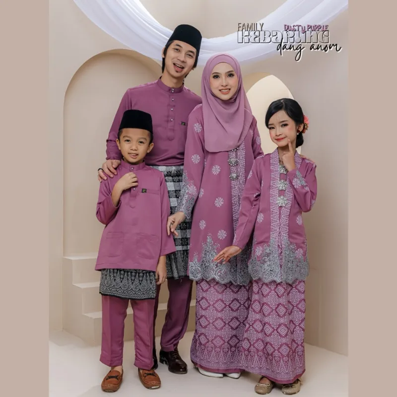 Set Family Kebarung Dang Anom In Dusty Purple Set Family I Raya 2026 by Moff Collection