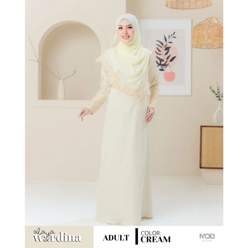 NEW DESIGN !!! ABAYA WARDINA SEKALI SHAWL IN 11 COLOUR I KENDURI I EVENT I NIKAH BY MOFF COLLECTION thumbnail 4