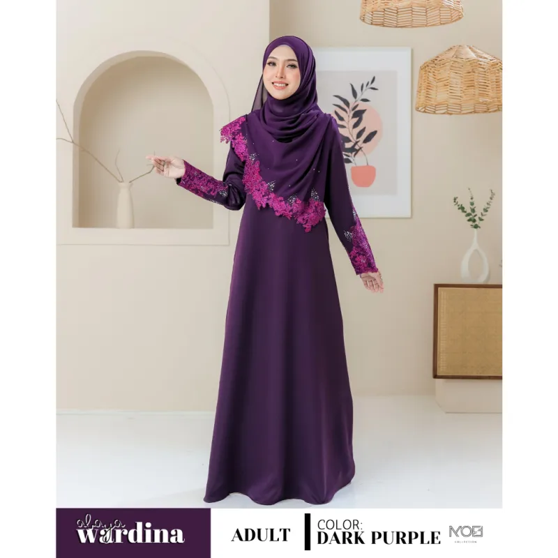 NEW DESIGN !!! ABAYA WARDINA SEKALI SHAWL IN 11 COLOUR I KENDURI I EVENT I NIKAH BY MOFF COLLECTION thumbnail 3
