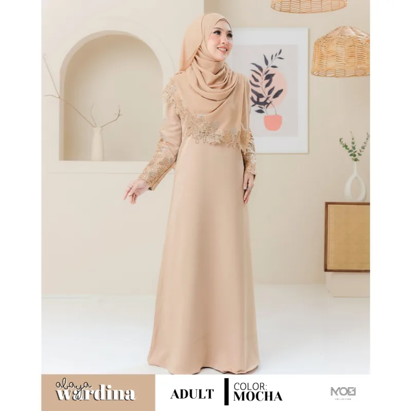 NEW DESIGN !!! ABAYA WARDINA SEKALI SHAWL IN 11 COLOUR I KENDURI I EVENT I NIKAH BY MOFF COLLECTION thumbnail 2