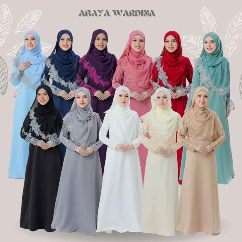 NEW DESIGN !!! ABAYA WARDINA SEKALI SHAWL IN 11 COLOUR I KENDURI I EVENT I NIKAH BY MOFF COLLECTION