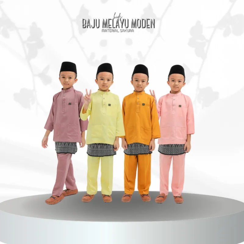 Baju Melayu Budak + Sampin In 4 colour I Baju Melayu Moden I Raya 2024 By Moff Collection
