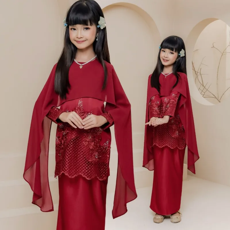 Kurung Moden Belvana Cape Kids in 6 Colour I Kurung Raya I Kurung Moden I Raya 2024 by Moff Collection thumbnail 2
