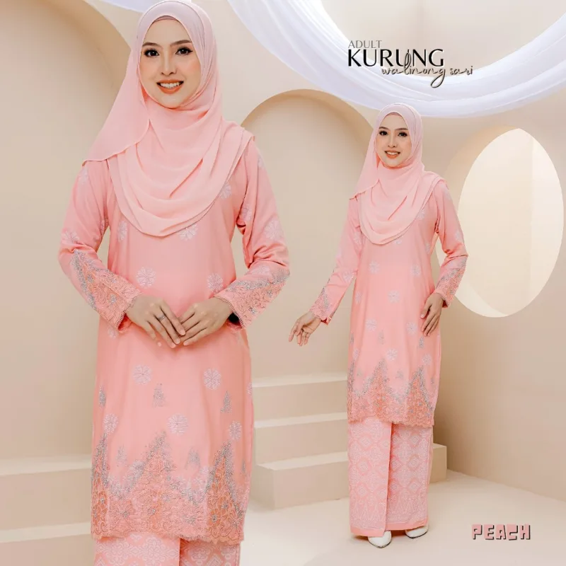 SET FAMILY WALINONG SARI | KURUNG WALINONG SARI IN PEACH BY MOFF COLLECTION thumbnail 2