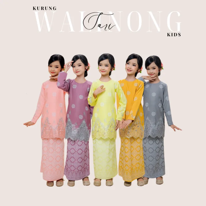 KURUNG MODEN WALINONG SARI KIDS IN 5 COLOUR BY MOFF COLLECTION